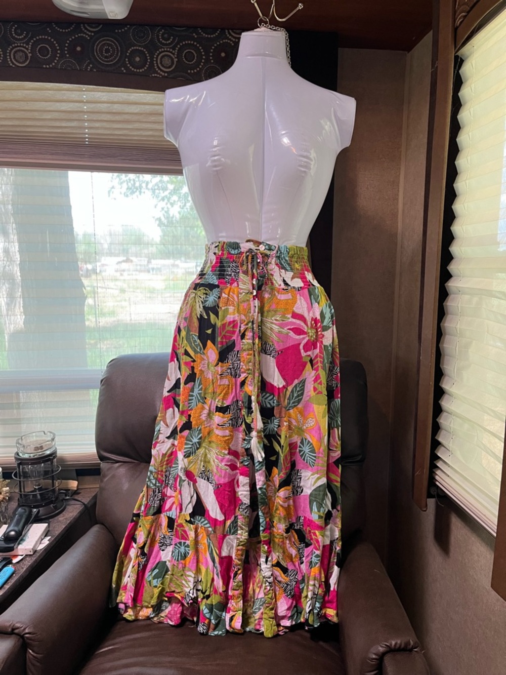 RACHEL Rachel Roy Multi-Color Tropical Floral Maxi Skirt